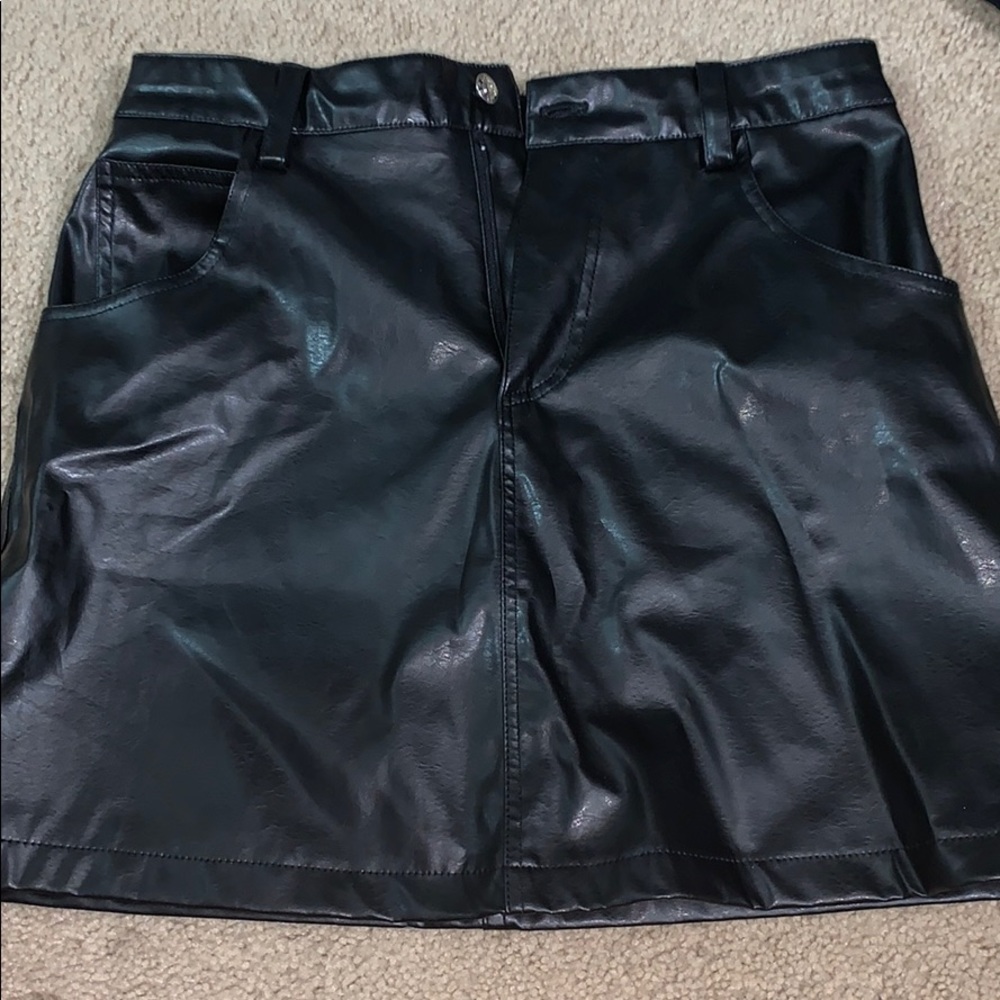 Black leather skirt